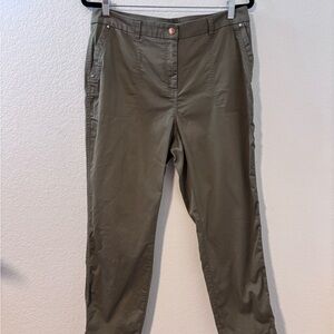Chico’s Pants Women Ankle Green Button Cuff Pants Sz 2